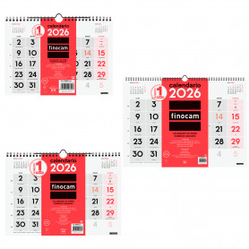 Calendario Pared Números Grandes Finocam 2026