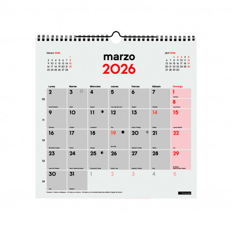 Calendario Pared para Escribir Finocam 2026 Modelo 30x30 cm