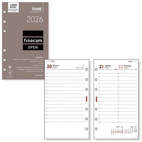 Recambio Día Página Open R498 Finocam 2026