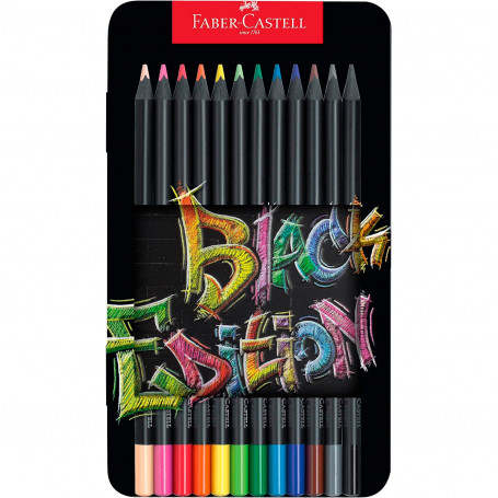 Set Lapiceros Color Black Edition Faber Castell Caja 12 Colores