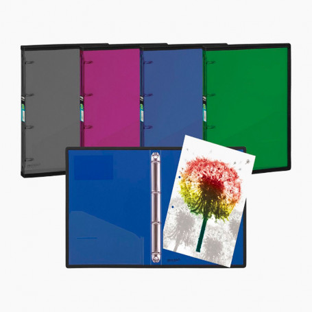 Carpeta PP Traslúcido 4 Anillas Din A4 Foldermate