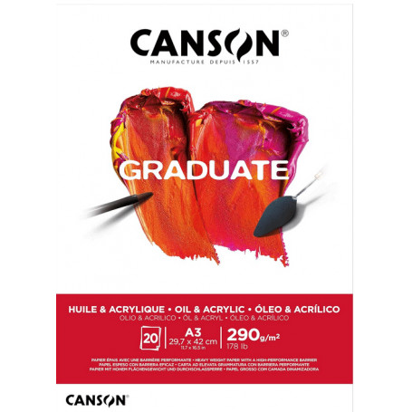 Bloc Graduate Óleo Acrílico 20 Hojas A3 Canson