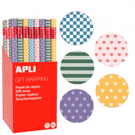 Rollo Papel Regalo Pastel 70 x 200 cm Apli