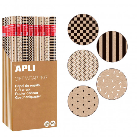 Rollo Papel Regalo Black&White 70 x 200 cm Apli