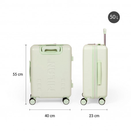 Maleta Cabina Rígida 55cm Milan 430 Since 1918 Verde Dimensiones