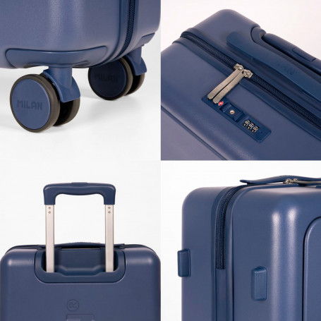 Maleta Cabina Rígida 55cm Milan 430 Since 1918 Ruedas dobles giratorias 360° y cierre cremallera con sistema TSA con combinación