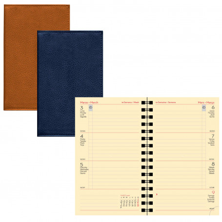 Agenda Bolsillo Semana Vista E04 6Q-Fontana Marrón Deusto 2026