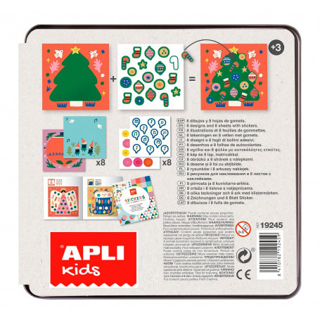 Caja Metálica Juego Gomets Navidad Apli Kids Contenido
