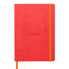 Libreta Rodhia Tapa Blanda A5 Rayado Rojo Coral
