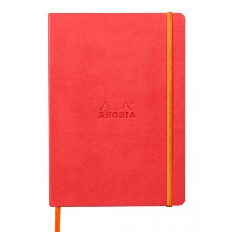 Libreta Rodhia Tapa Blanda A5 Rayado Rojo Coral