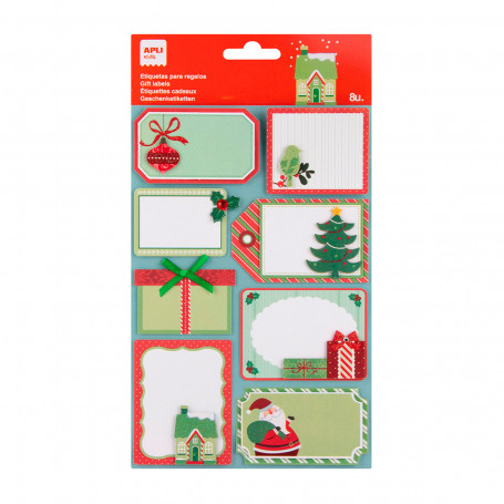 Etiquetas Regalos Navidad Apli Kids Modelo Arbolito