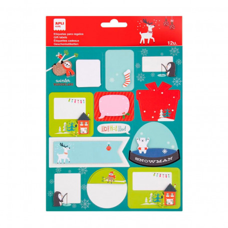 Etiquetas Regalos Navidad Apli Kids Modelo Bola Nieve
