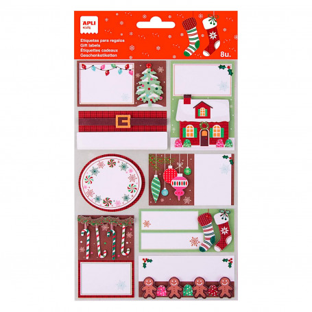 Etiquetas Regalos Navidad Apli Kids Modelo Arbol de Navidad