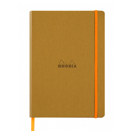 Libreta Rodhia Tapa Blanda A5 Rayado Oro