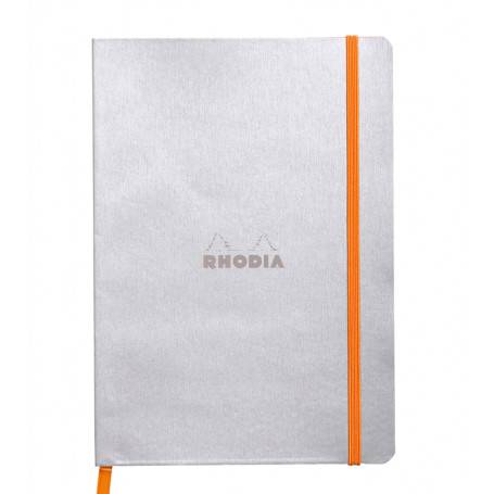 Libreta Rodhia Tapa Blanda A5 Rayado Plata