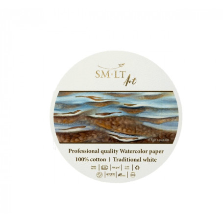 Bloc Acuarela Circular 16 cm 300grs/m2 Algodón 100% Smlt