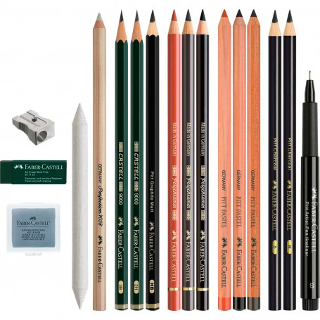 Set Iniciación Técnicas Secas Faber Castell Contenido