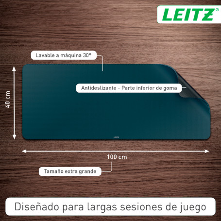 Alfombrilla Sobremesa XL 100 x 40 cm Gris Terciopelo Leitz Descripción