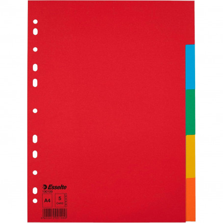 Separador esselte cartón 5 pestañas
