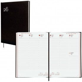 Agenda Milano Y12 Semana Vista Vertical Negro Finocam 2026