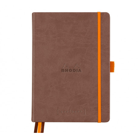 Cuaderno Tapa Dura Simil Piel y con Goma Elástica 90grs Rhodiarama