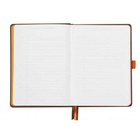 Cuaderno Tapa Dura Simil Piel y con Goma Elástica 90grs Rhodiarama