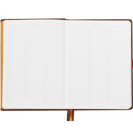 Cuaderno Tapa Dura Simil Piel y con Goma Elástica 90grs Rhodiarama