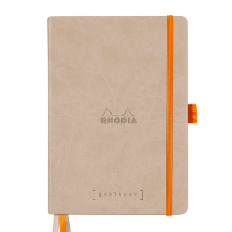 Cuaderno Tapa Dura Simil Piel y con Goma Elástica 90grs Rhodiarama