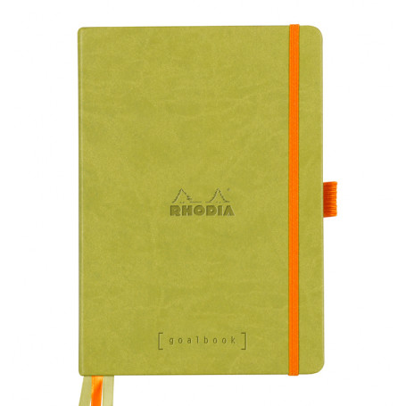 Cuaderno Tapa Dura Simil Piel y con Goma Elástica 90grs Rhodiarama