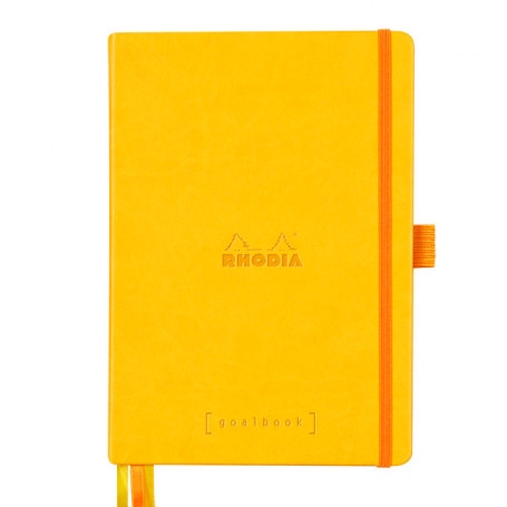 Cuaderno Tapa Dura Simil Piel y con Goma Elástica 90grs Rhodiarama