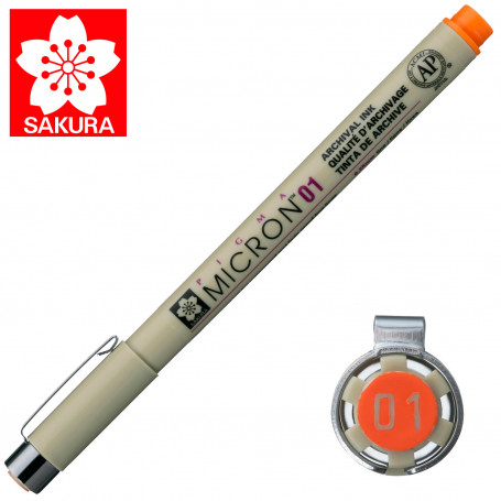 Rotulador Pigma Micron 01 Sakura Anaranjado