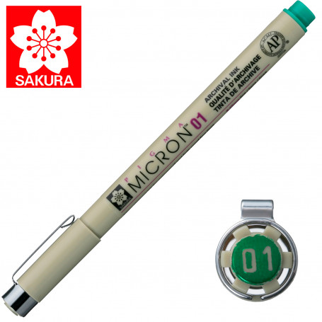 Rotulador Pigma Micron 01 Sakura Verde