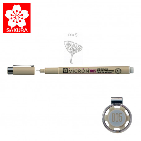 Rotulador Pigma Micron Sakura Gris Claro Frío Trazo 0,20mm