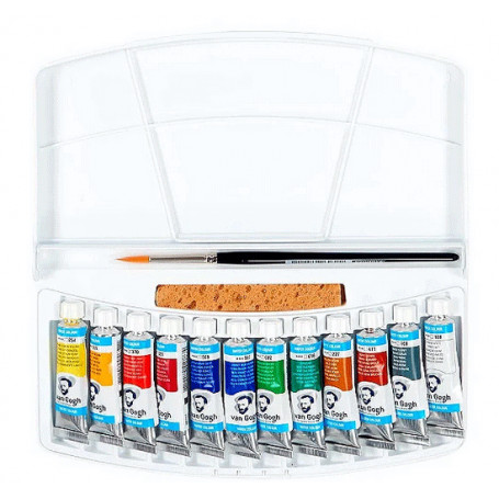 Caja Plástico Acuarela Van Gogh 12 Tubos