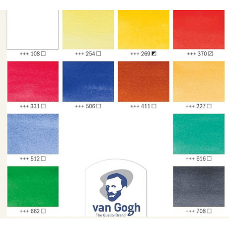 Caja Plástico Acuarela Van Gogh 12 Tubos- Colores surtidos 