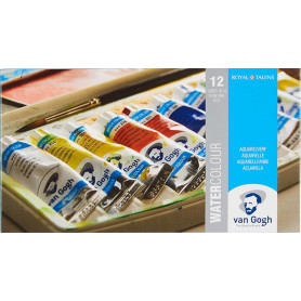 Caja Plástico 12 Tubos Acuarela Van Gogh