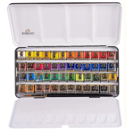 Caja metálica de acuarela 48 colores Rembrandt