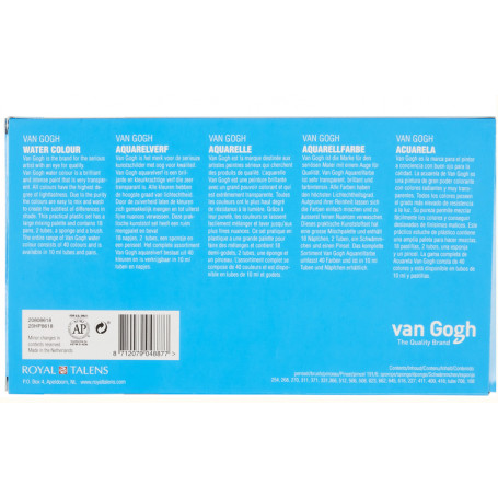 Caja plástico con 18 colores de acuarela con pincel 