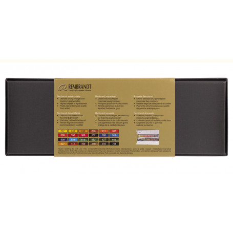 Caja Metálica de 24 Acuarelas + Pincel Rembrandt- con goma arábiga