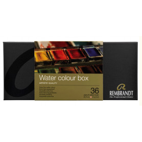 Caja Metálica de Acuarelas de 36 colores + Pincel Rembrandt