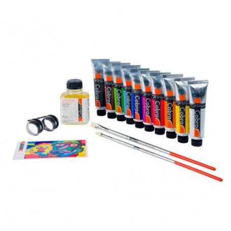 set-de-colores-al-oleo-de-40ml-accesorios-cobra- alta calidad