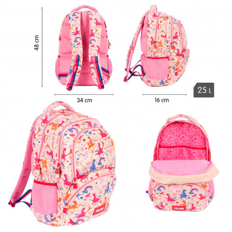 Mochila Escolar 4 Cremalleras Milan