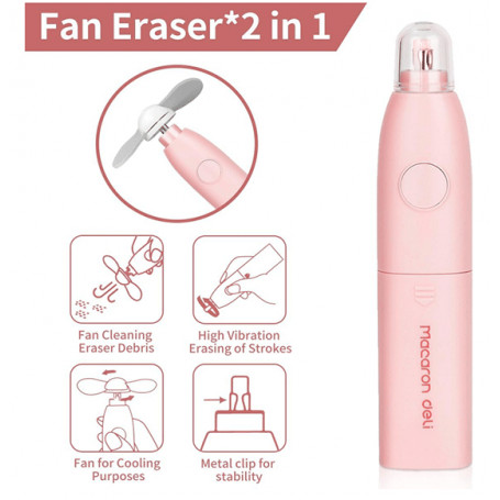 Borrador eléctrico Macaron con ventilador