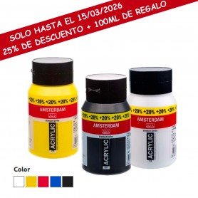Promoción Especial Acrílico Amsterdam Formato Especial 500+100ml Colores Básicos