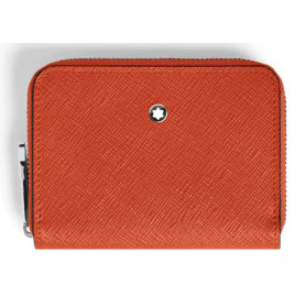 Mini Cartera 2 Tarjetas con Cremallera Piel Mandarina Montblanc