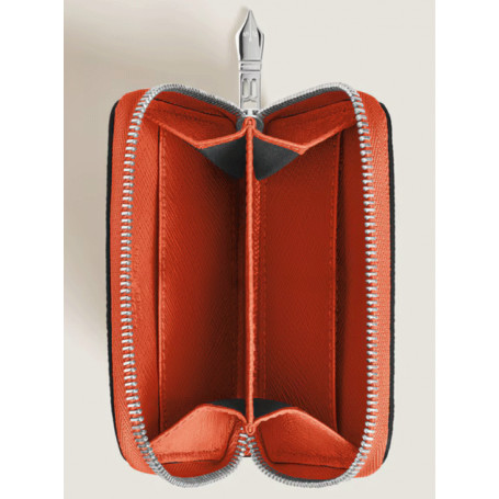 Mini Cartera 2 Tarjetas con Cremallera Piel