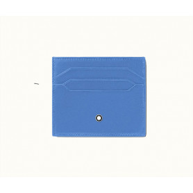 Tarjetero Piel Meisterstück para 6 tarjetas Azul claro piel suave