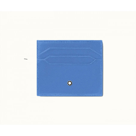 Tarjetero Piel Meisterstück para 6 tarjetas Azul claro piel suave