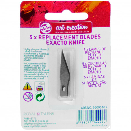 Pack 5 Cuchillas para Cutter Exacto Art Creation