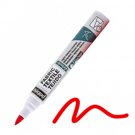 Rotulador Textil Punta Pincel Tejidos Claros 7A Pébéo Rojo